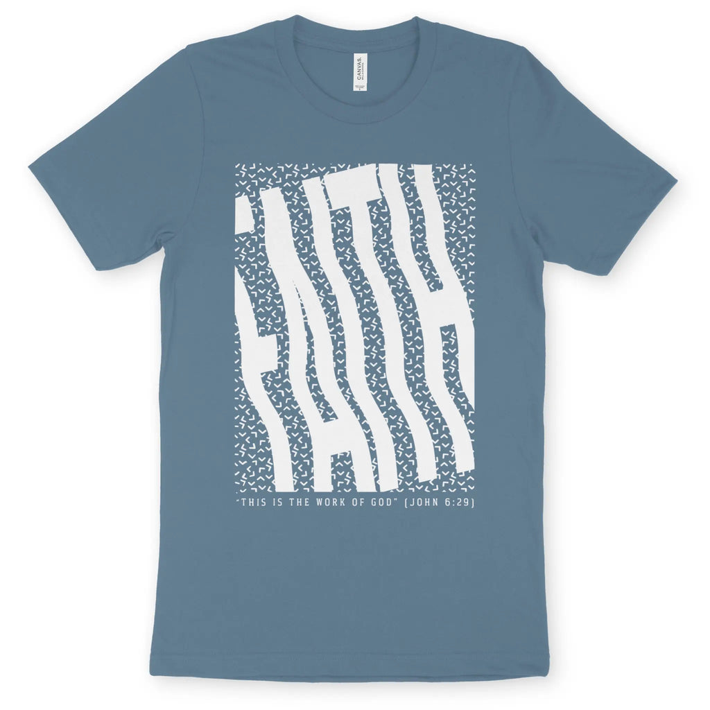 Faith (Wavy) – Unisex Christian T-Shirt designed by 3rd Day Christian Clothing.