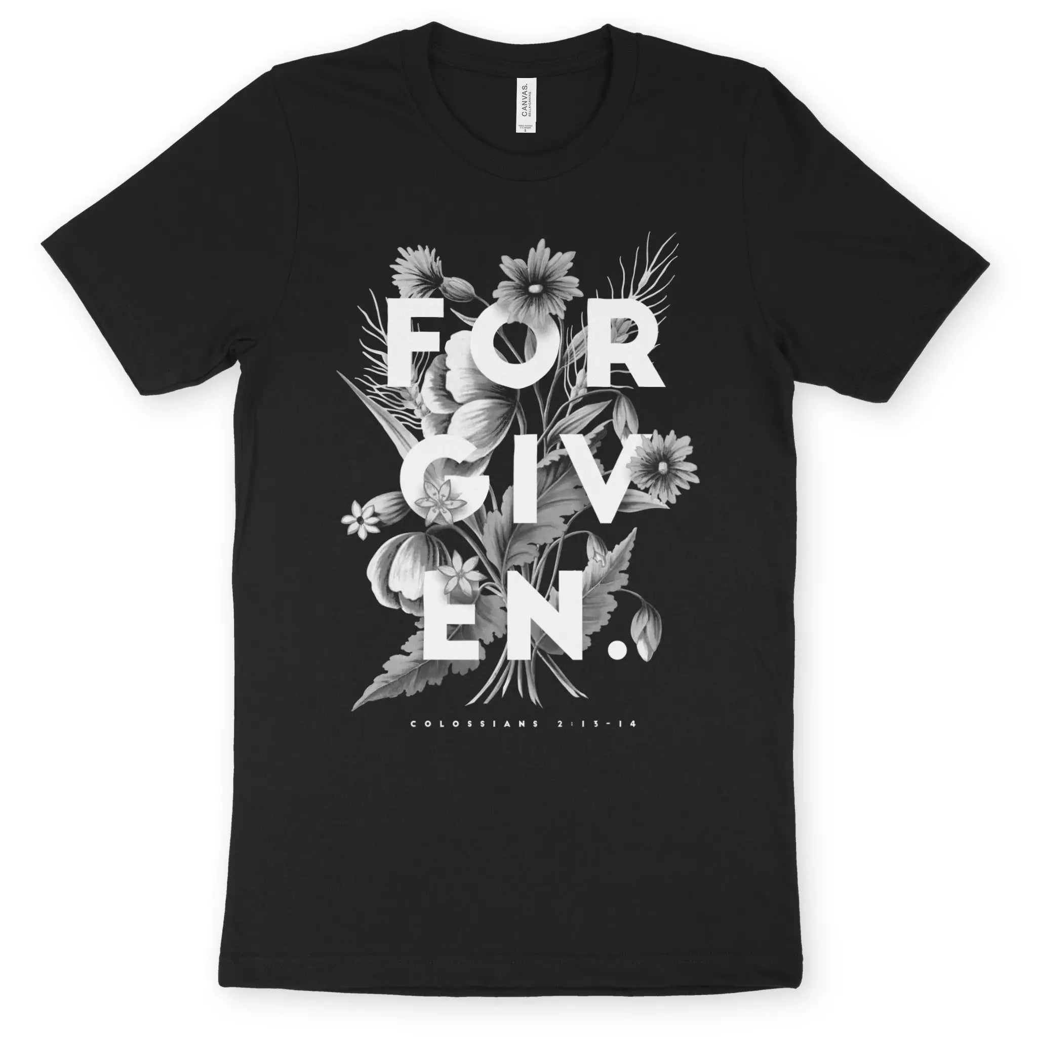 FORGIVEN (Flowers) 2.0 – Unisex Christian T-Shirt designed by 3rd Day Christian Clothing.
