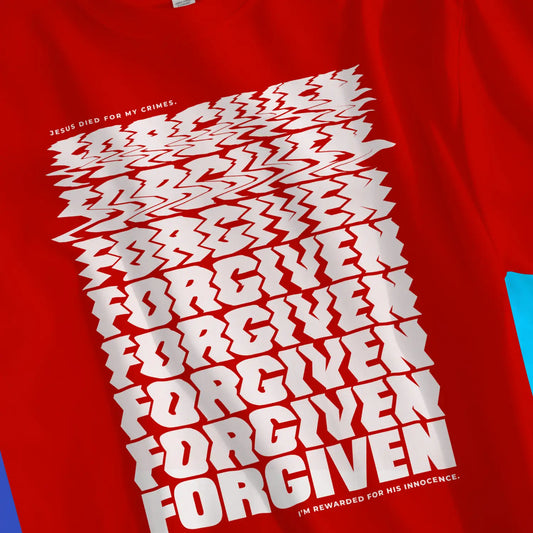 Forgiven (Warped) | Premium Unisex Christian T-Shirt designed by 3rd Day Christian Clothing.