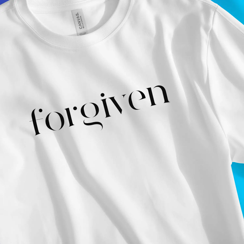 Forgiven (with a touch of class) – Unisex Christian T-Shirt designed by 3rd Day Christian Clothing.