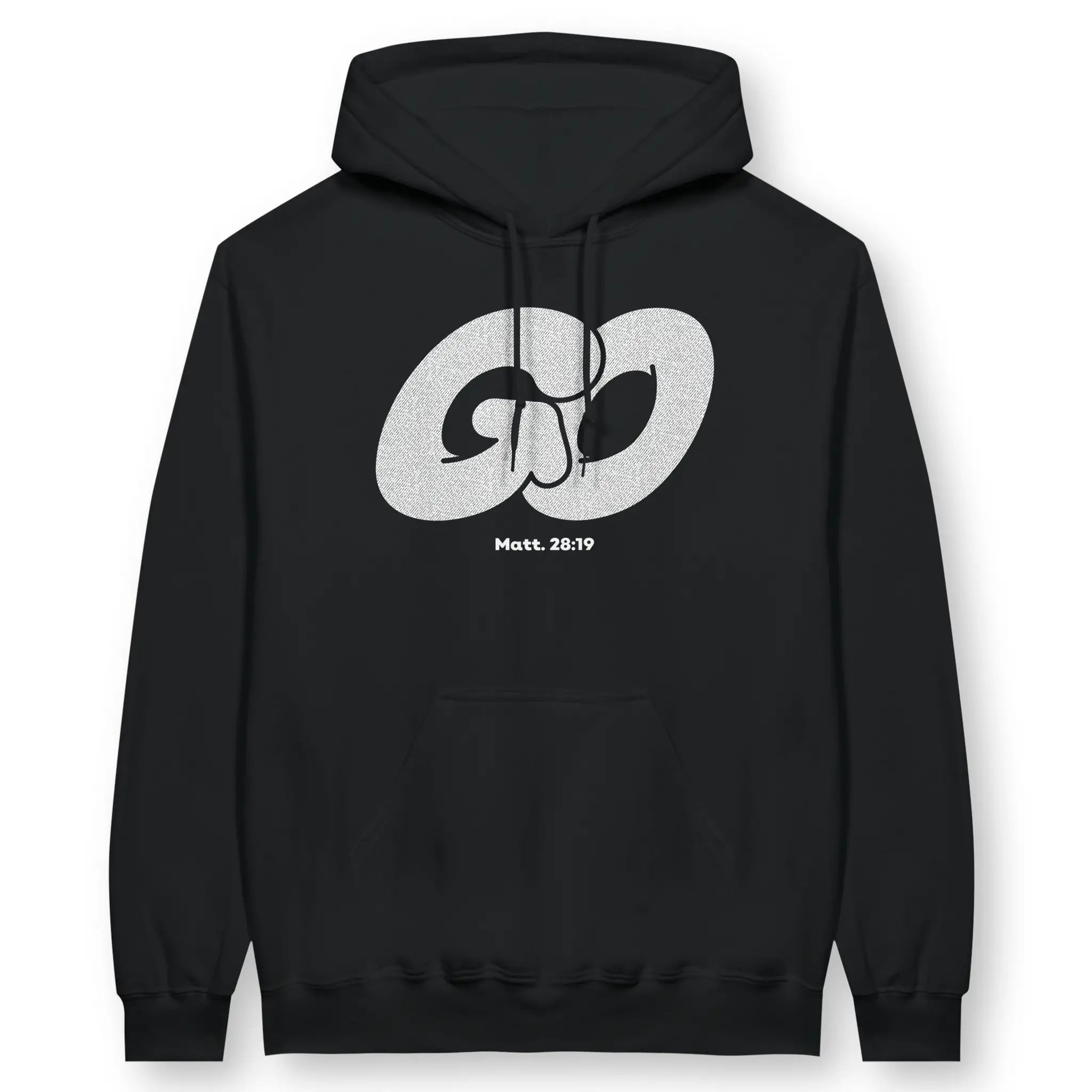 GO (Matthew 28:19) – Unisex Christian Hoodie designed by 3rd Day Christian Clothing.