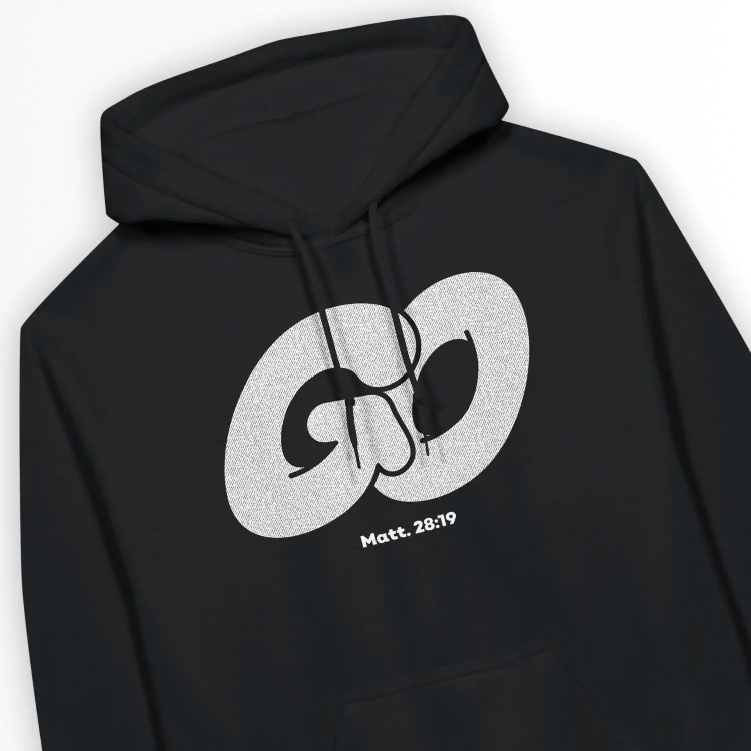 GO (Matthew 28:19) – Unisex Christian Hoodie designed by 3rd Day Christian Clothing.