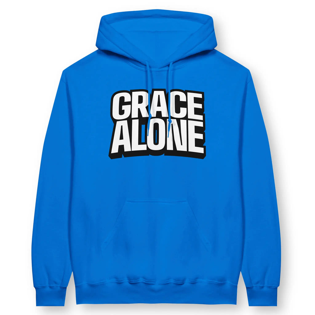 Grace Alone (Royal) – Unisex Christian Hoodie designed by 3rd Day Christian Clothing.