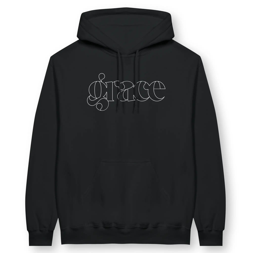 grace (minimal) – Unisex Christian Hoodie designed by 3rd Day Christian Clothing.