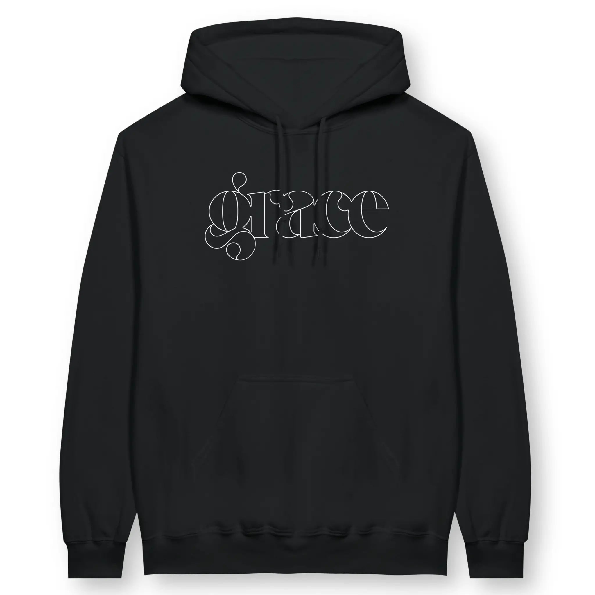 grace (minimal) – Unisex Christian Hoodie designed by 3rd Day Christian Clothing.