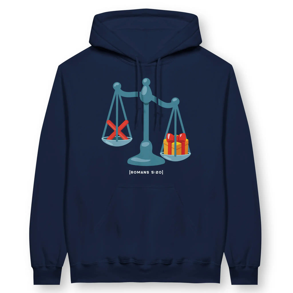Grace > Sin – Unisex Christian Hoodie designed by 3rd Day Christian Clothing.