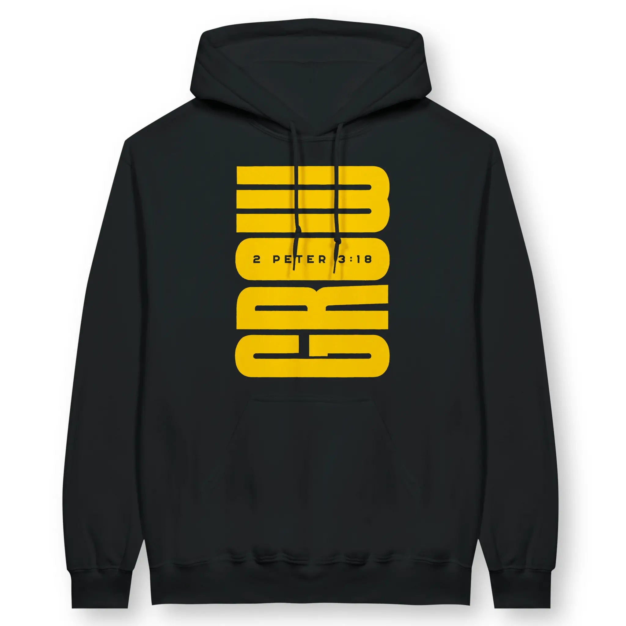 GROW (Black & Yellow) – Unisex Christian Hoodie designed by 3rd Day Christian Clothing.