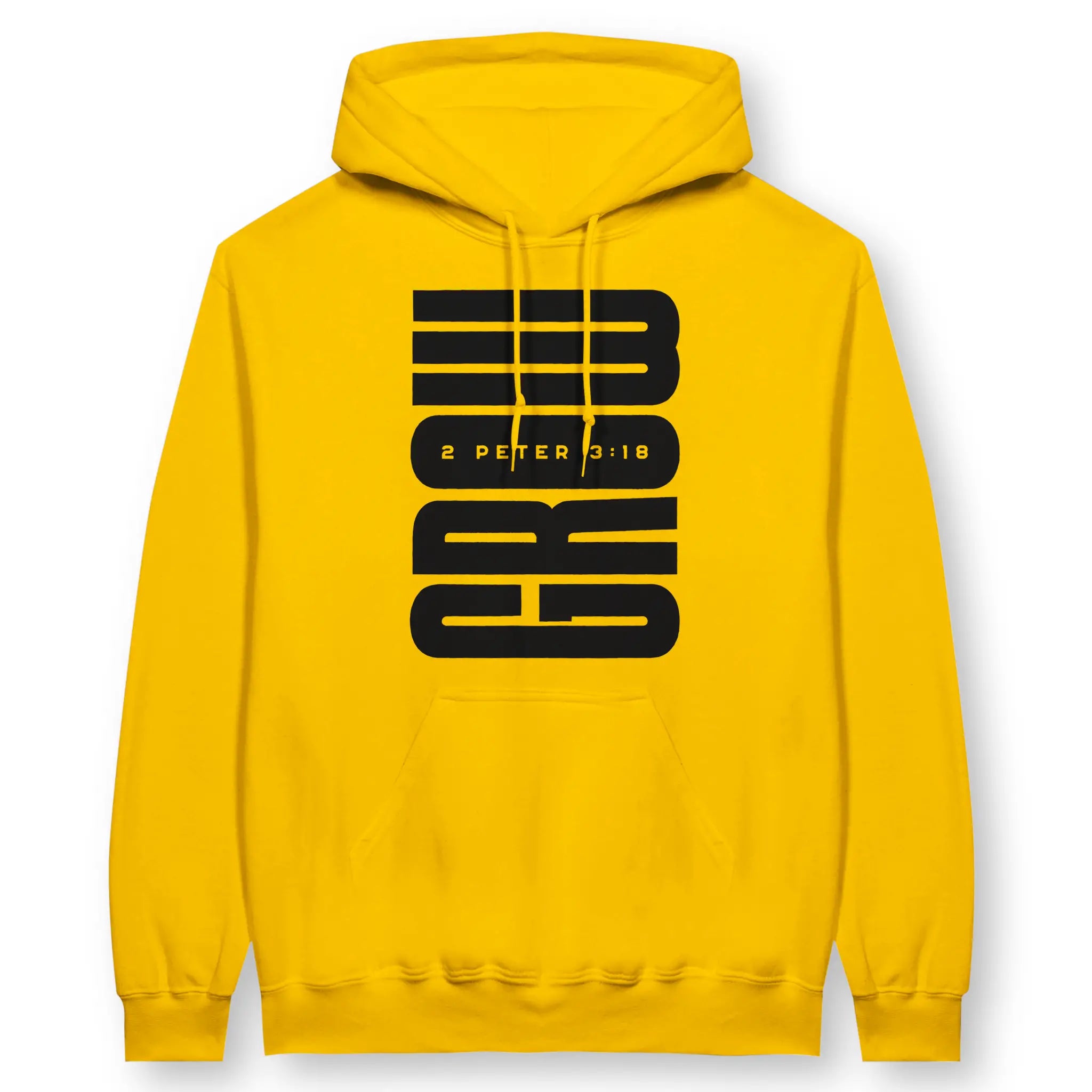 GROW (Black & Yellow) – Unisex Christian Hoodie designed by 3rd Day Christian Clothing.