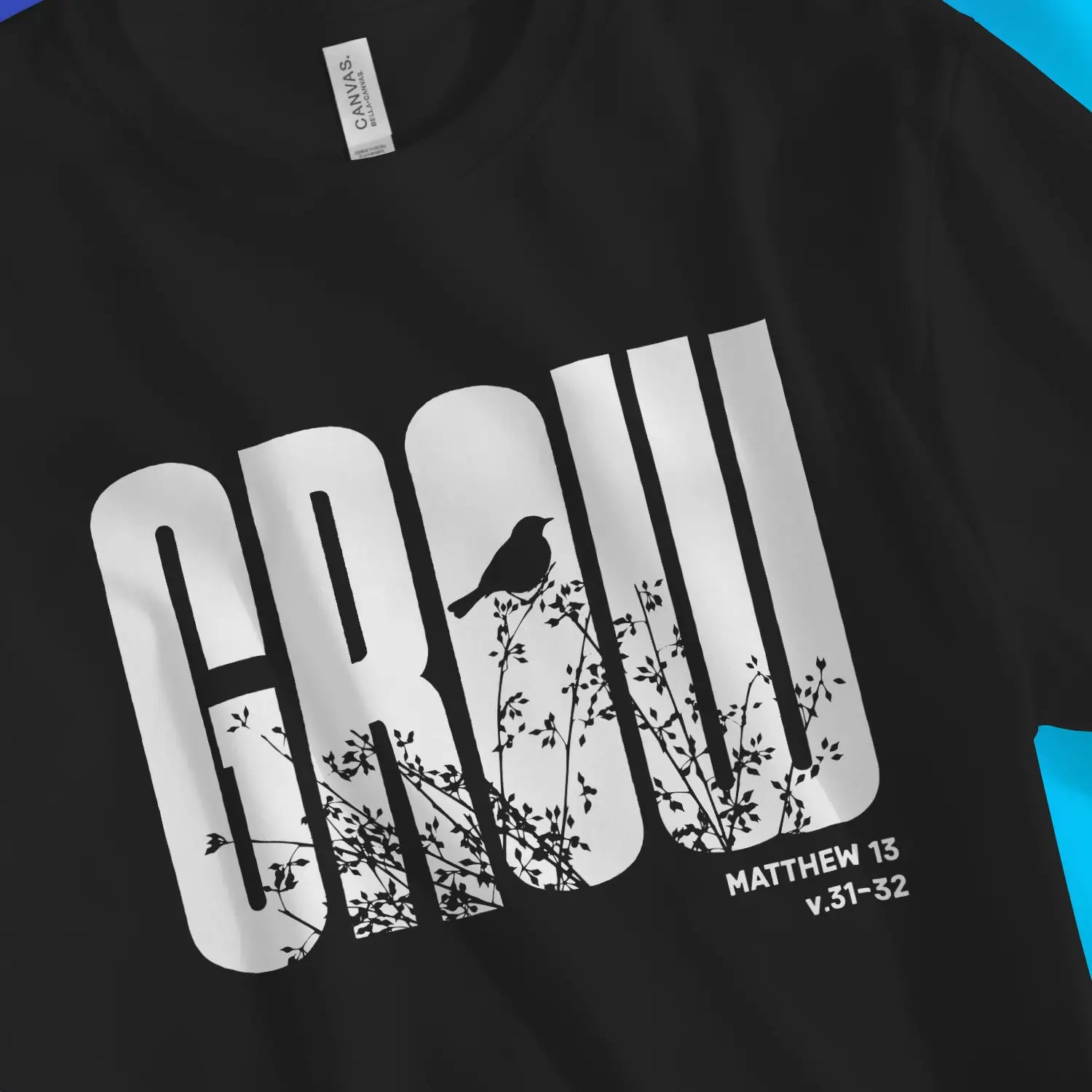 GROW (Matt. 13, 2nd Edition) – Unisex Christian T-Shirt designed by 3rd Day Christian Clothing.