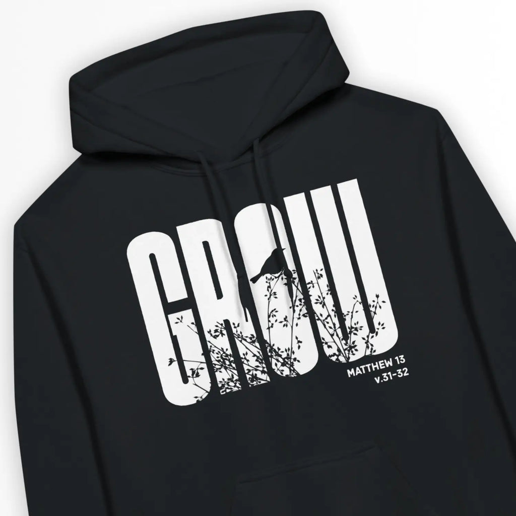GROW (Matt. 13, 2nd Edition) – Unisex Christian Hoodie designed by 3rd Day Christian Clothing.
