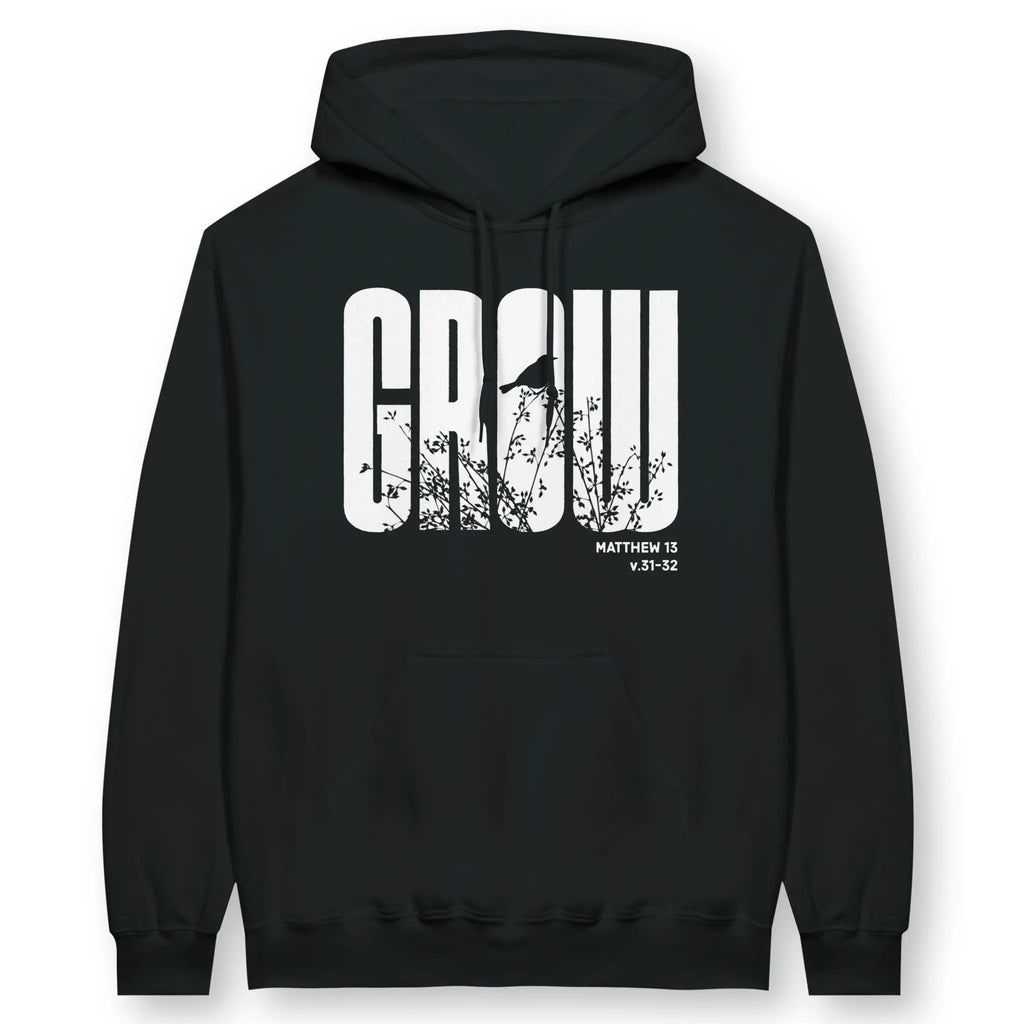 GROW (Matt. 13, 2nd Edition) – Unisex Christian Hoodie designed by 3rd Day Christian Clothing.