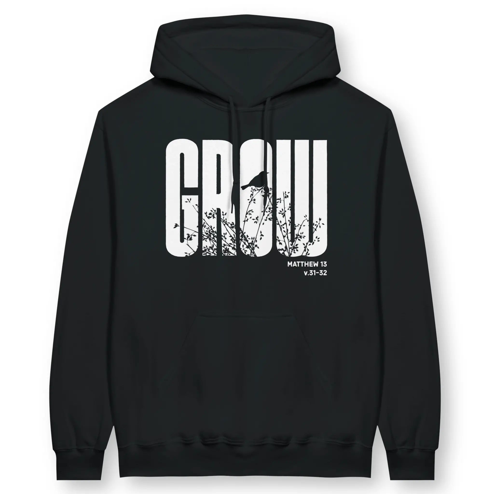 GROW (Matt. 13, 2nd Edition) – Unisex Christian Hoodie designed by 3rd Day Christian Clothing.