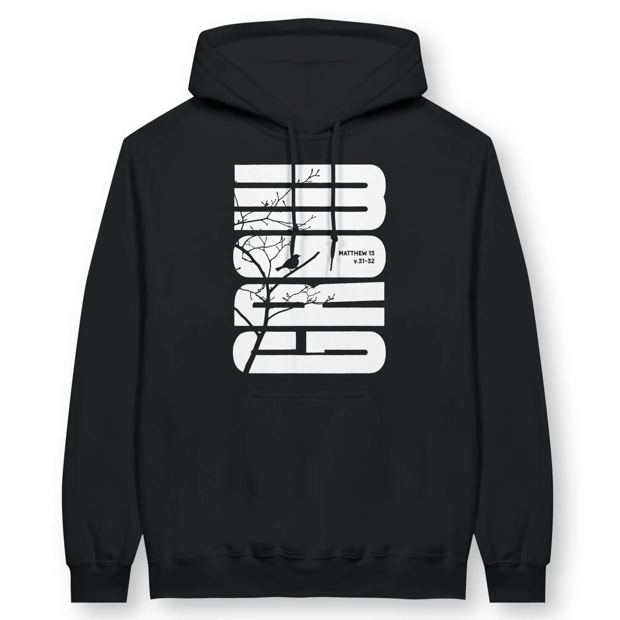 GROW (Matthew 13:31-32) – Unisex Christian Hoodie designed by 3rd Day Christian Clothing.