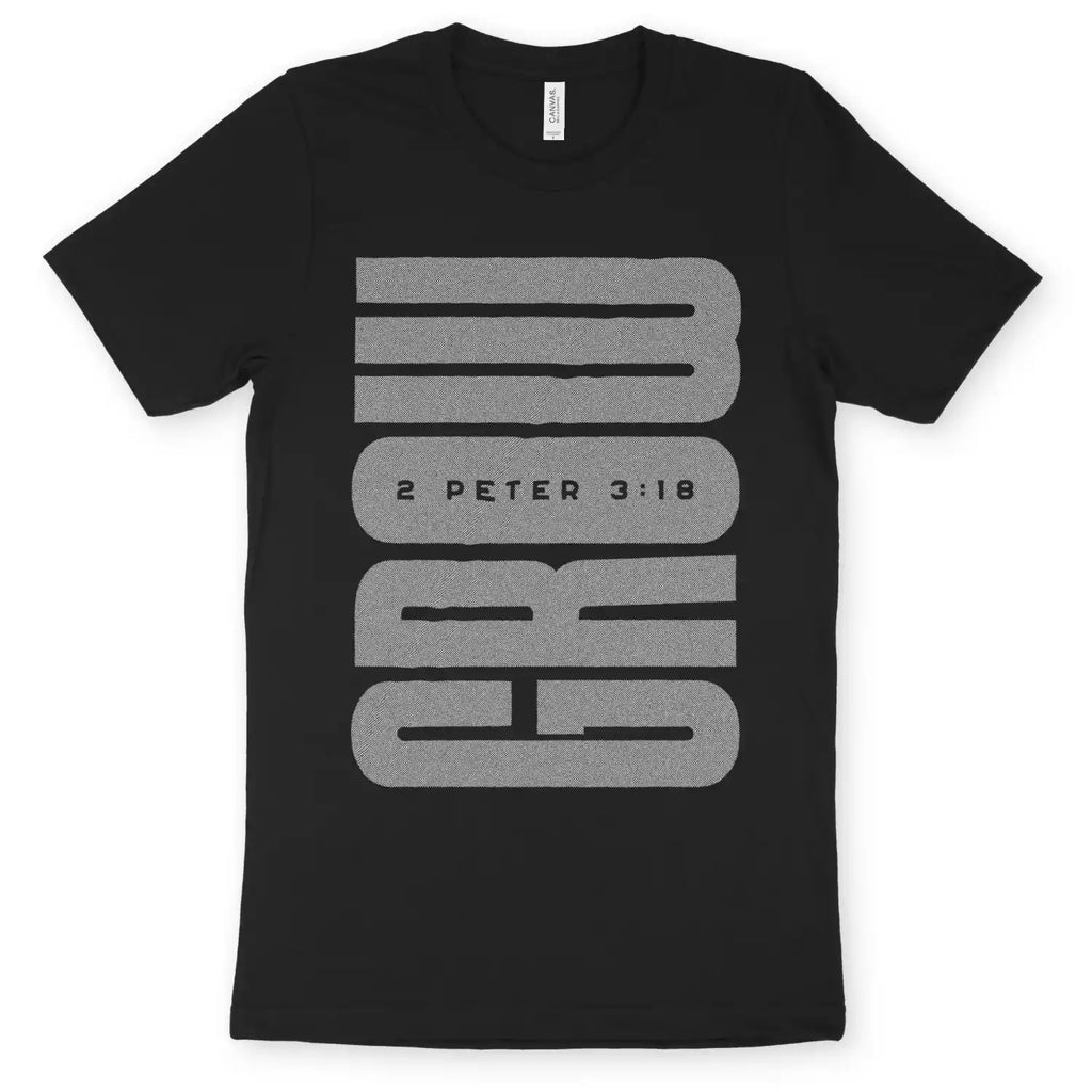 GROW (Textured, 2nd Edition) – Unisex Christian T-Shirt designed by 3rd Day Christian Clothing.