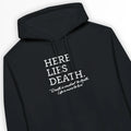 HERE LIES DEATH – Unisex Christian Hoodie designed by 3rd Day Christian Clothing.