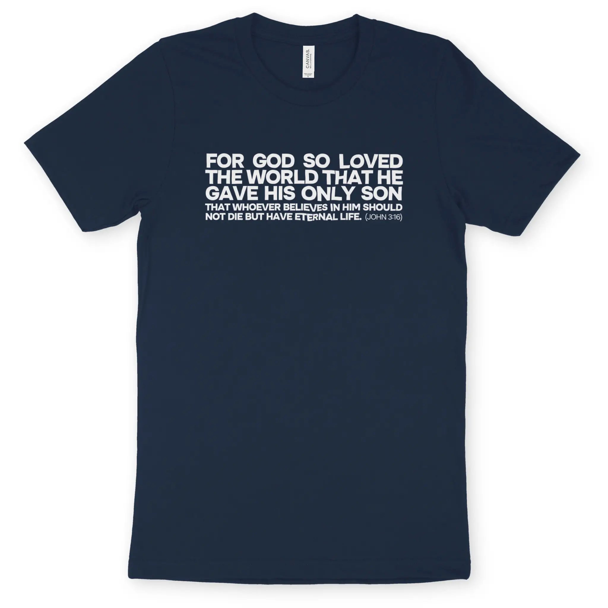 John 3:16 (Simple) – Unisex Christian T-Shirt designed by 3rd Day Christian Clothing.