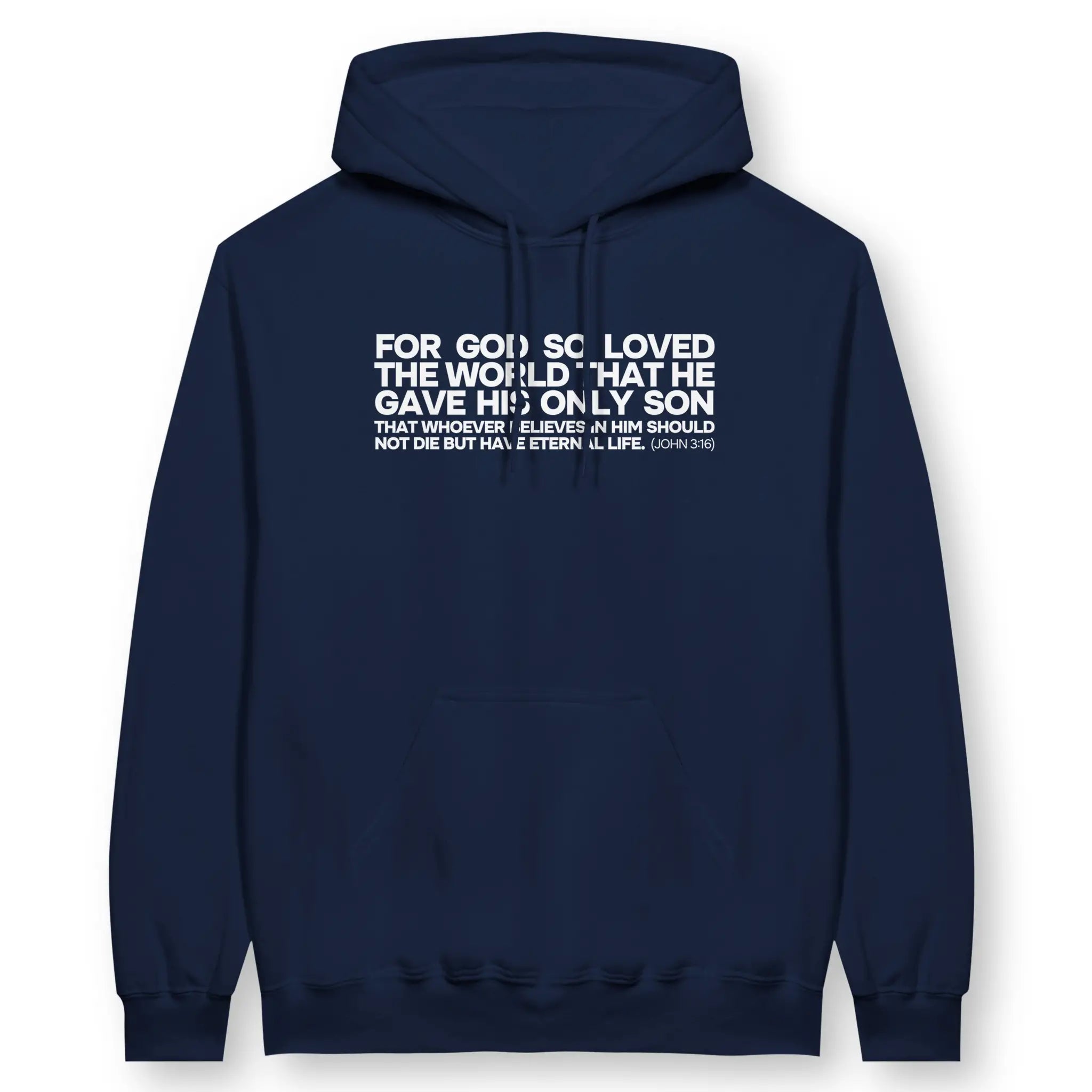 John 3:16 (Simple) – Unisex Christian Hoodie designed by 3rd Day Christian Clothing.