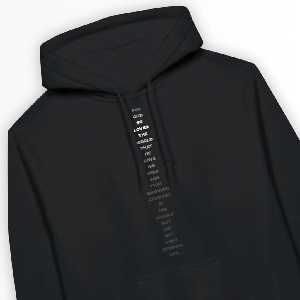John 3:16 (Vertical) – Unisex Christian Hoodie designed by 3rd Day Christian Clothing.