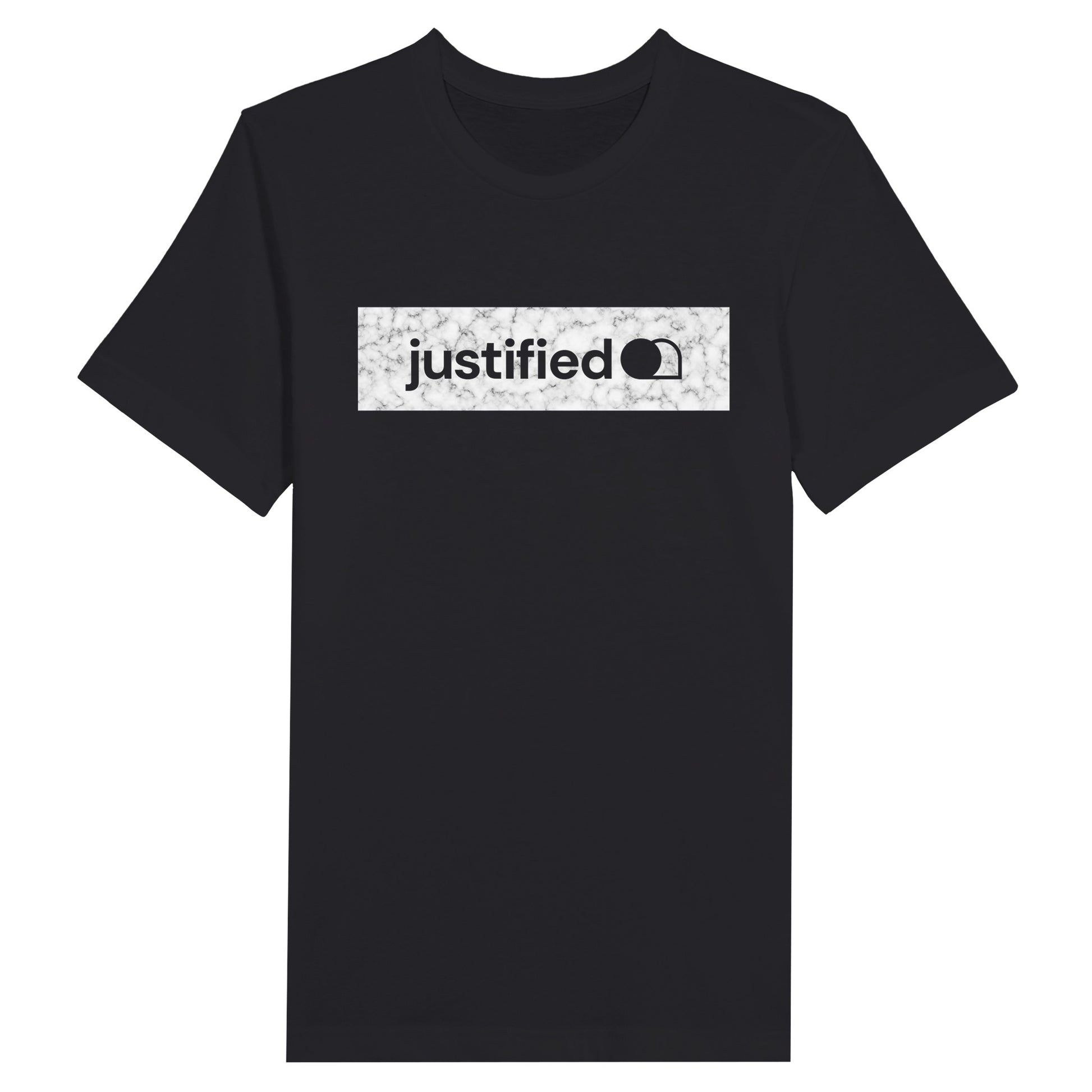 An image of justified (White Marble Look) | Premium Unisex Christian T-shirt available at 3rd Day Christian Clothing UK