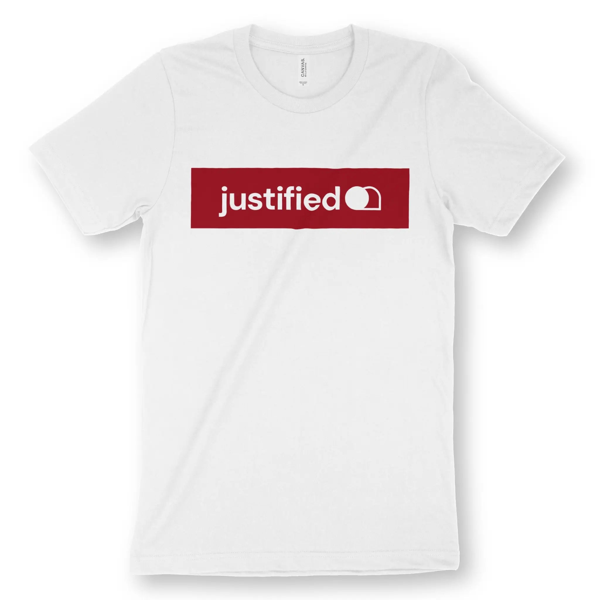 justified (Red) – Unisex Christian T-Shirt designed by 3rd Day Christian Clothing.