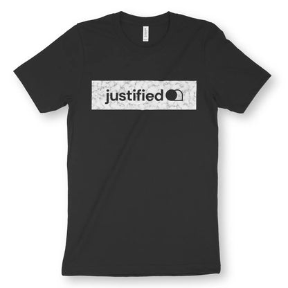 justified (White Marble Look) | Premium Unisex Christian T-Shirt designed by 3rd Day Christian Clothing.