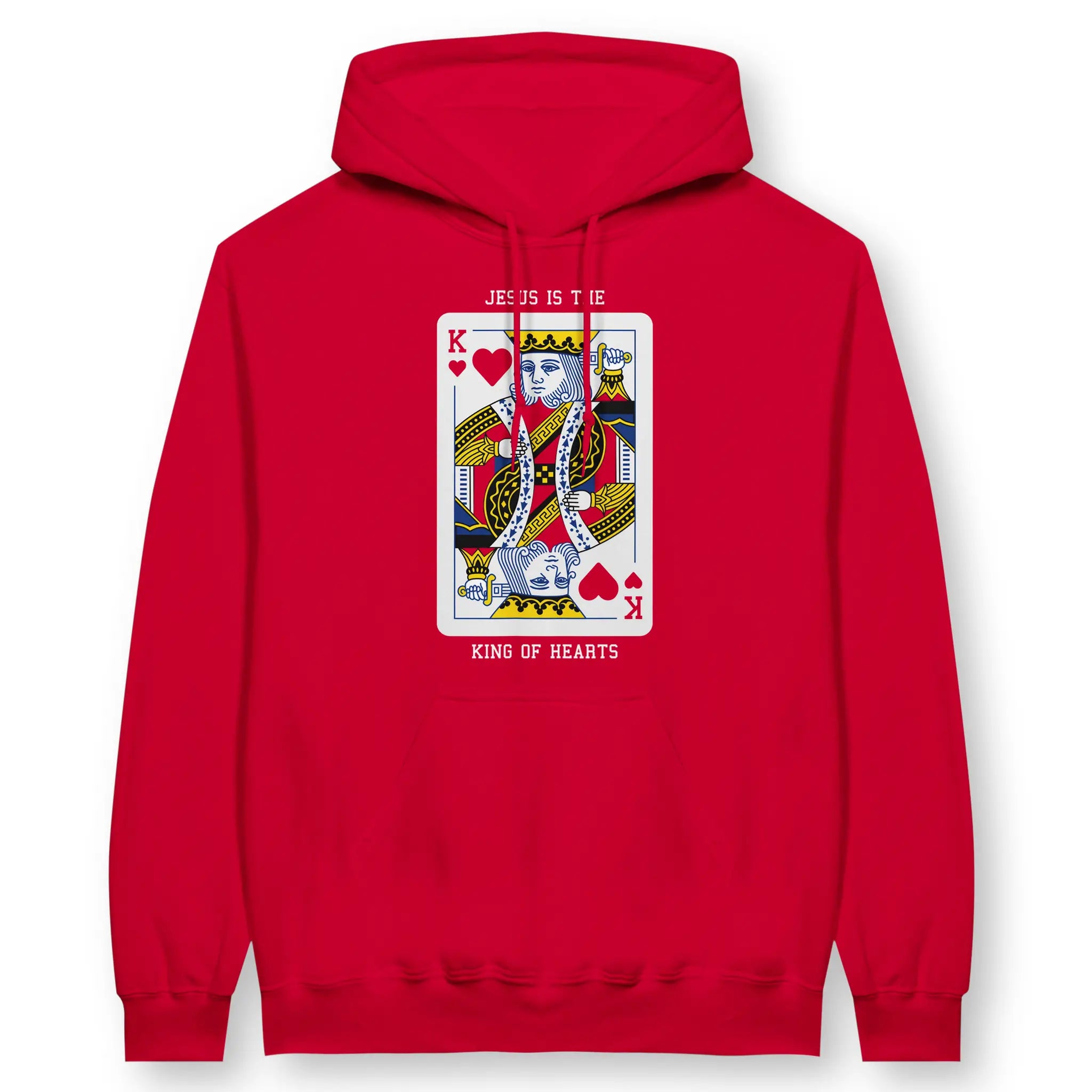 King of Hearts (Red) – Unisex Christian Hoodie designed by 3rd Day Christian Clothing.