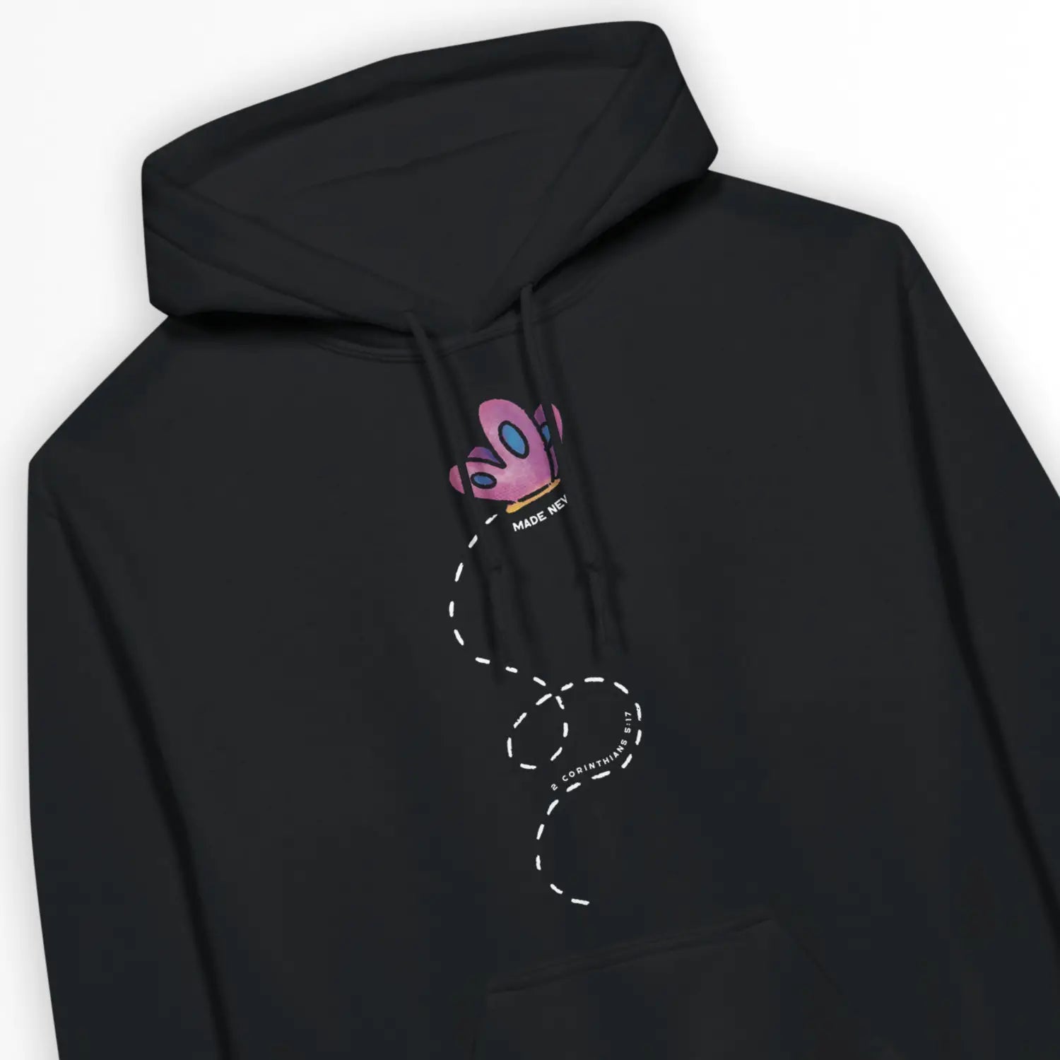 Made New (Butterfly) – Unisex Christian Hoodie designed by 3rd Day Christian Clothing.