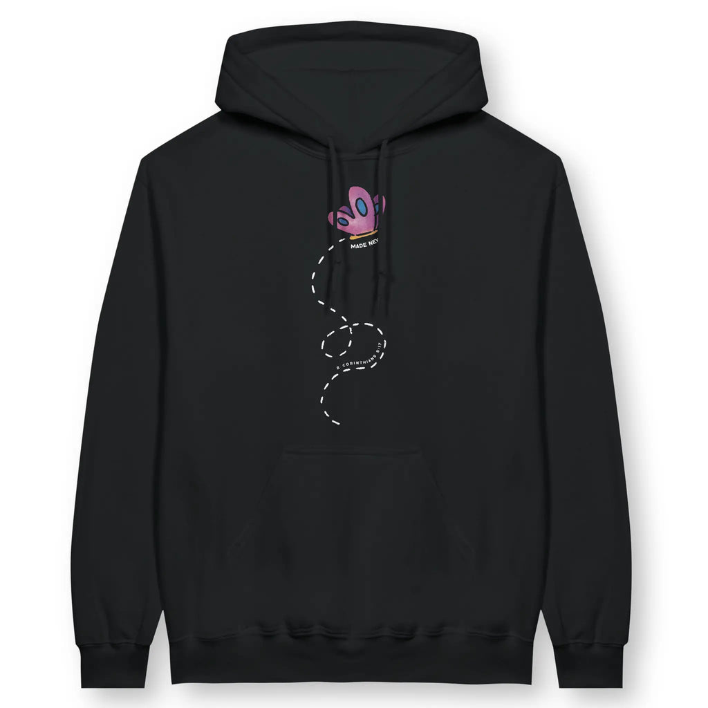 Made New (Butterfly) – Unisex Christian Hoodie designed by 3rd Day Christian Clothing.