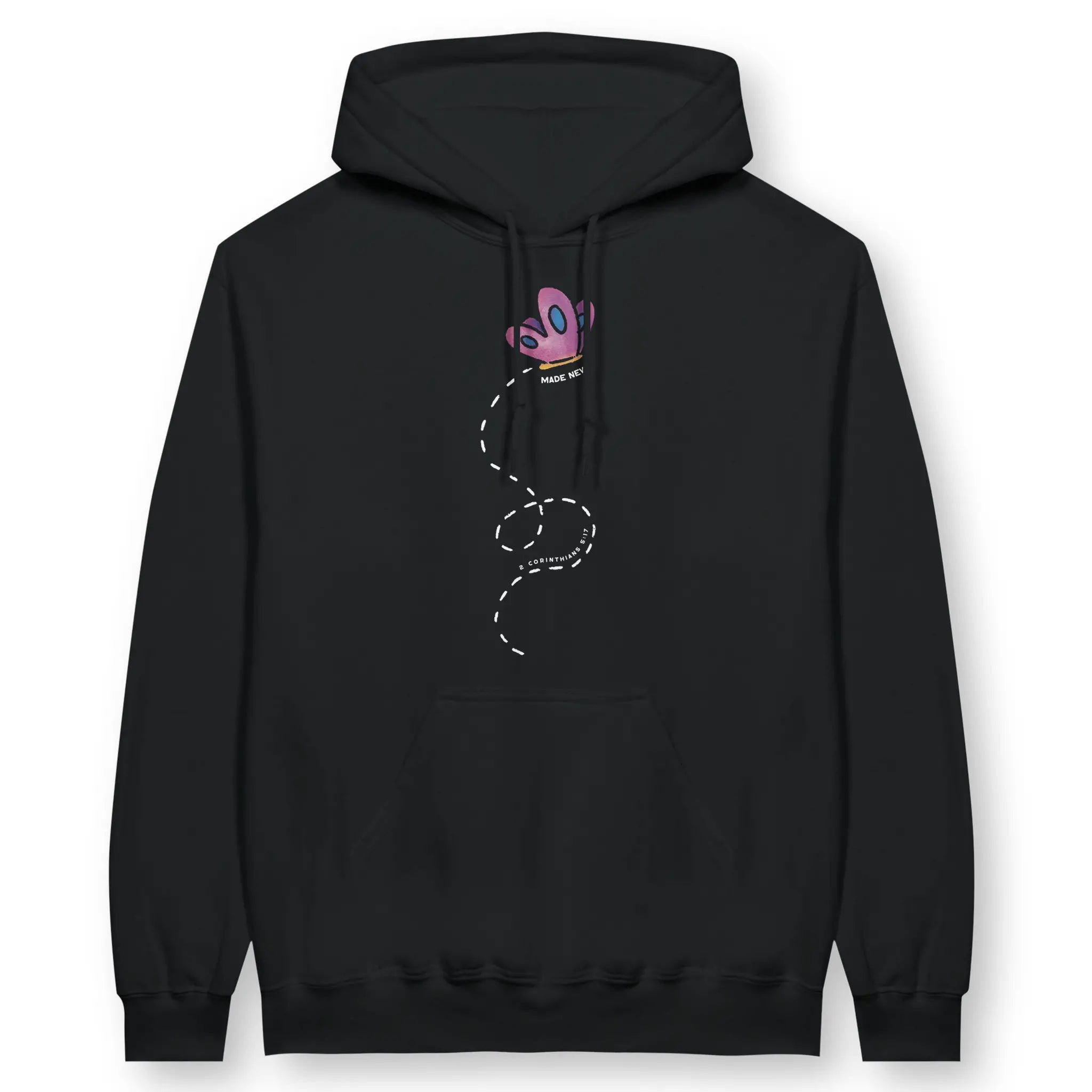 Made New (Butterfly) – Unisex Christian Hoodie designed by 3rd Day Christian Clothing.