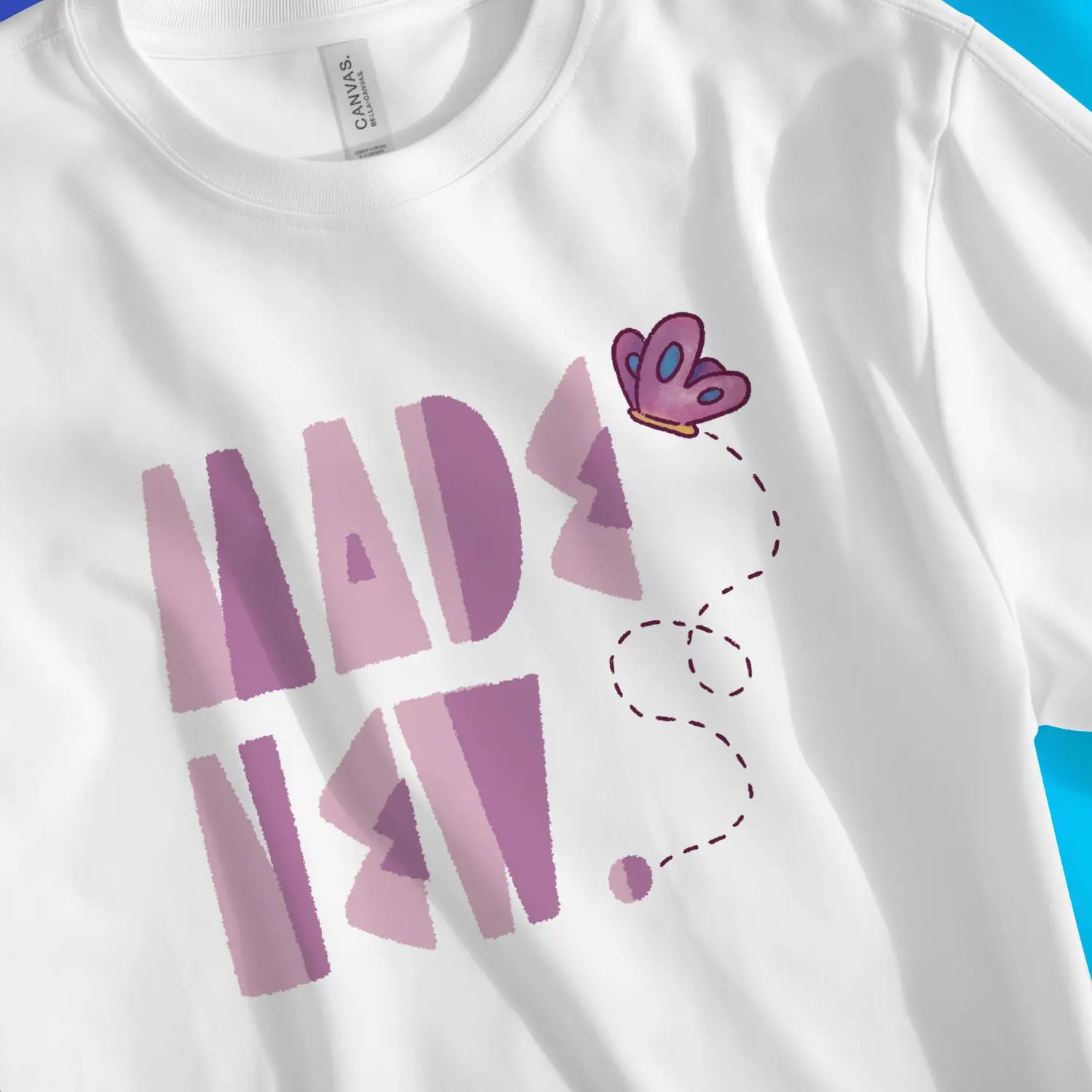 MADE NEW. (Butterfly), White – Unisex Christian T-Shirt designed by 3rd Day Christian Clothing.