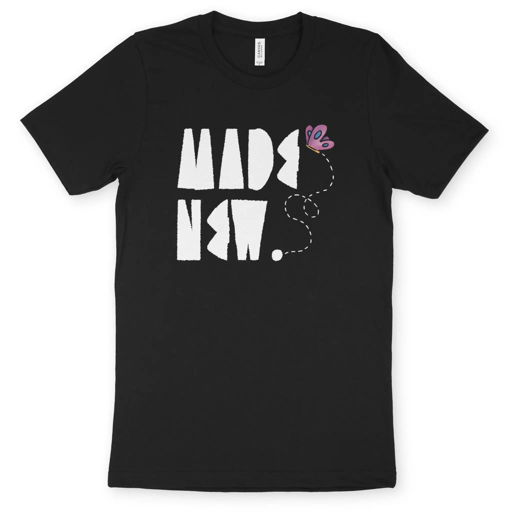 MADE NEW. (Butterfly) 2.0 – Unisex Christian T-Shirt designed by 3rd Day Christian Clothing.