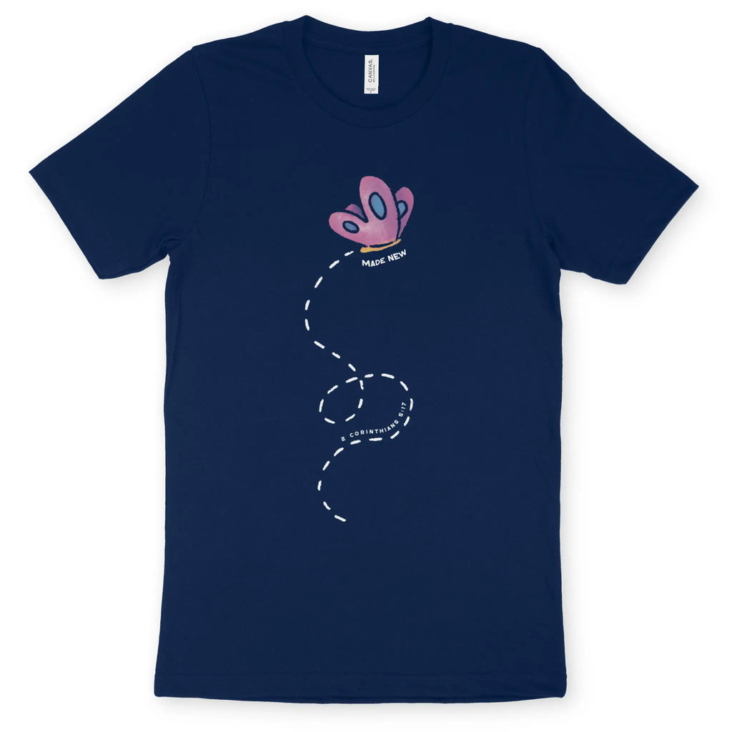 Made New (Butterfly) – Unisex Christian T-Shirt designed by 3rd Day Christian Clothing.