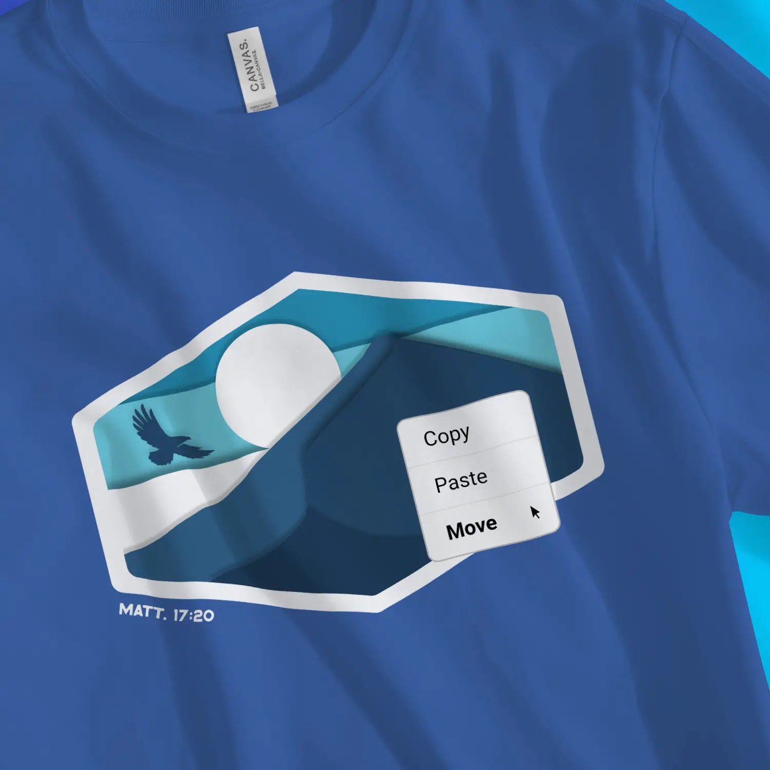 Move Mountains 2.0 (Royal) – Unisex Christian T-Shirt designed by 3rd Day Christian Clothing.