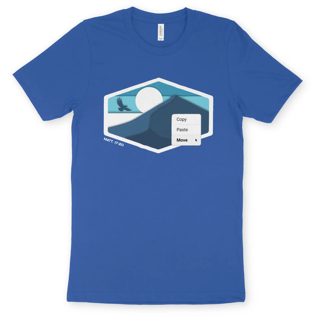 Move Mountains 2.0 (Royal) – Unisex Christian T-Shirt designed by 3rd Day Christian Clothing.