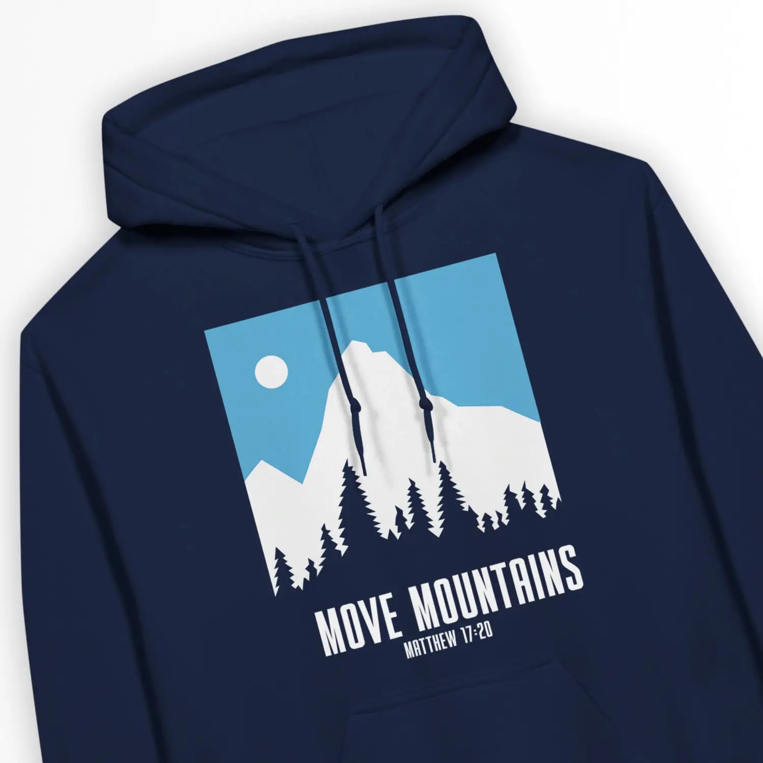 Move Mountains (Matthew 17:20) – Unisex Christian Hoodie designed by 3rd Day Christian Clothing.