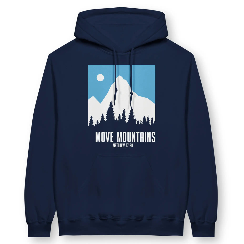 Move Mountains (Matthew 17:20) – Unisex Christian Hoodie designed by 3rd Day Christian Clothing.