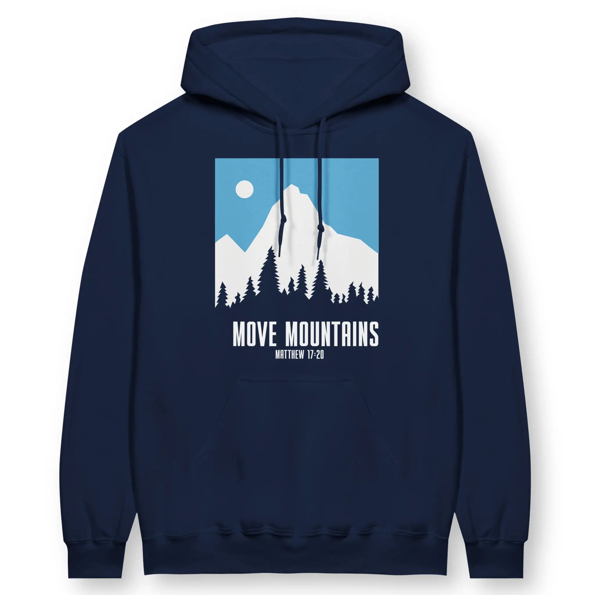Move Mountains (Matthew 17:20) – Unisex Christian Hoodie designed by 3rd Day Christian Clothing.