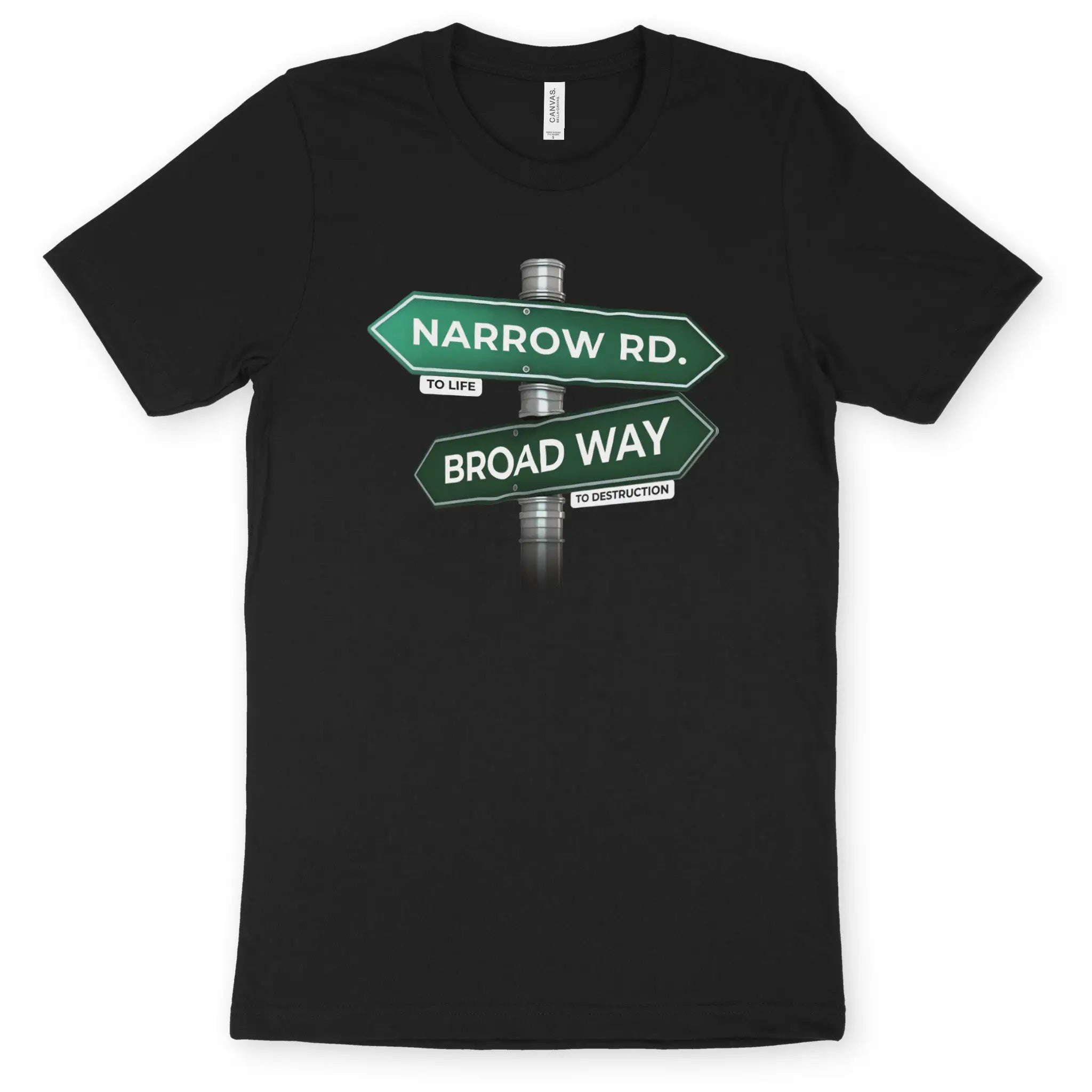 Narrow Rd. – Unisex Christian T-Shirt designed by 3rd Day Christian Clothing.
