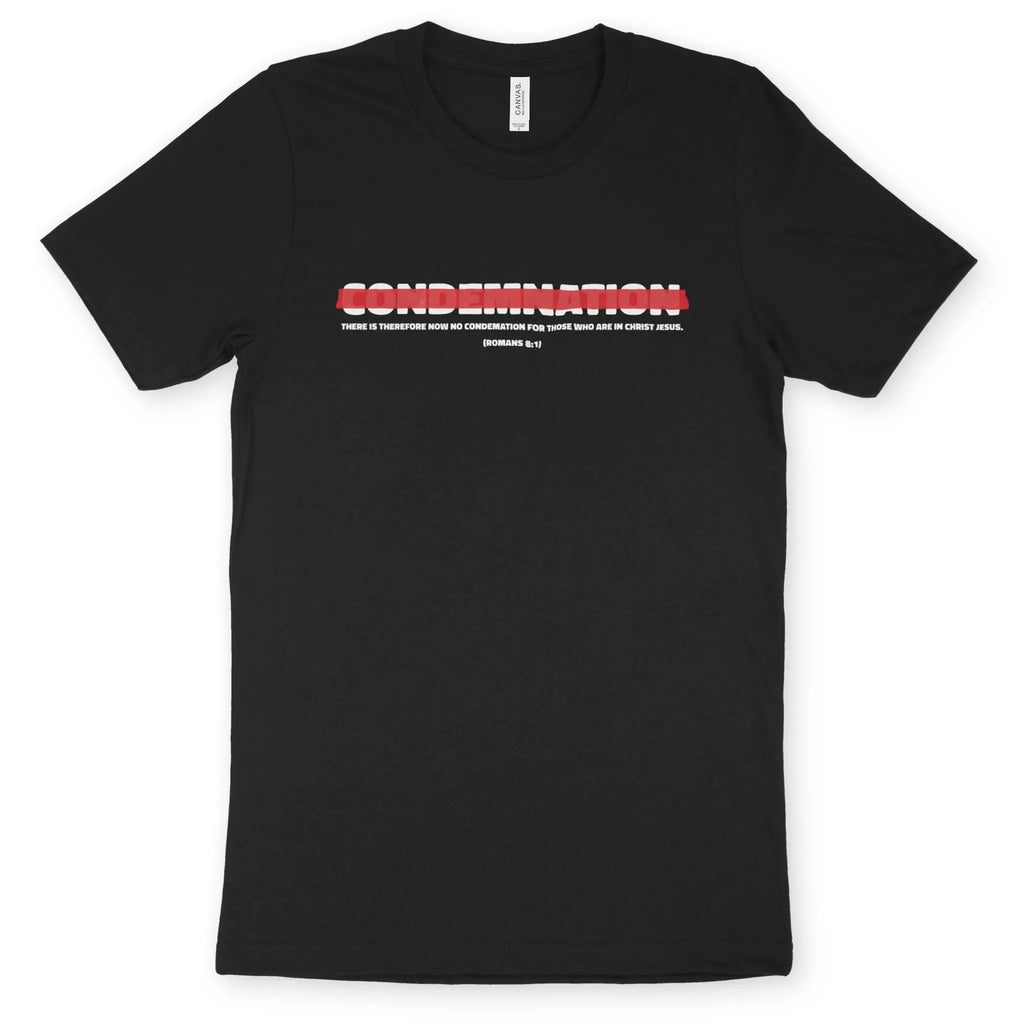 No Condemnation (Tape) – Unisex Christian T-Shirt designed by 3rd Day Christian Clothing.