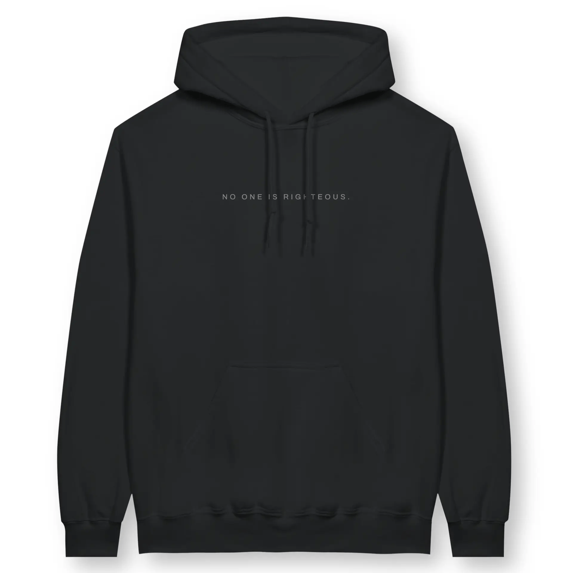NO ONE IS RIGHTEOUS (2nd Edition, Black) – Unisex Christian Hoodie designed by 3rd Day Christian Clothing.