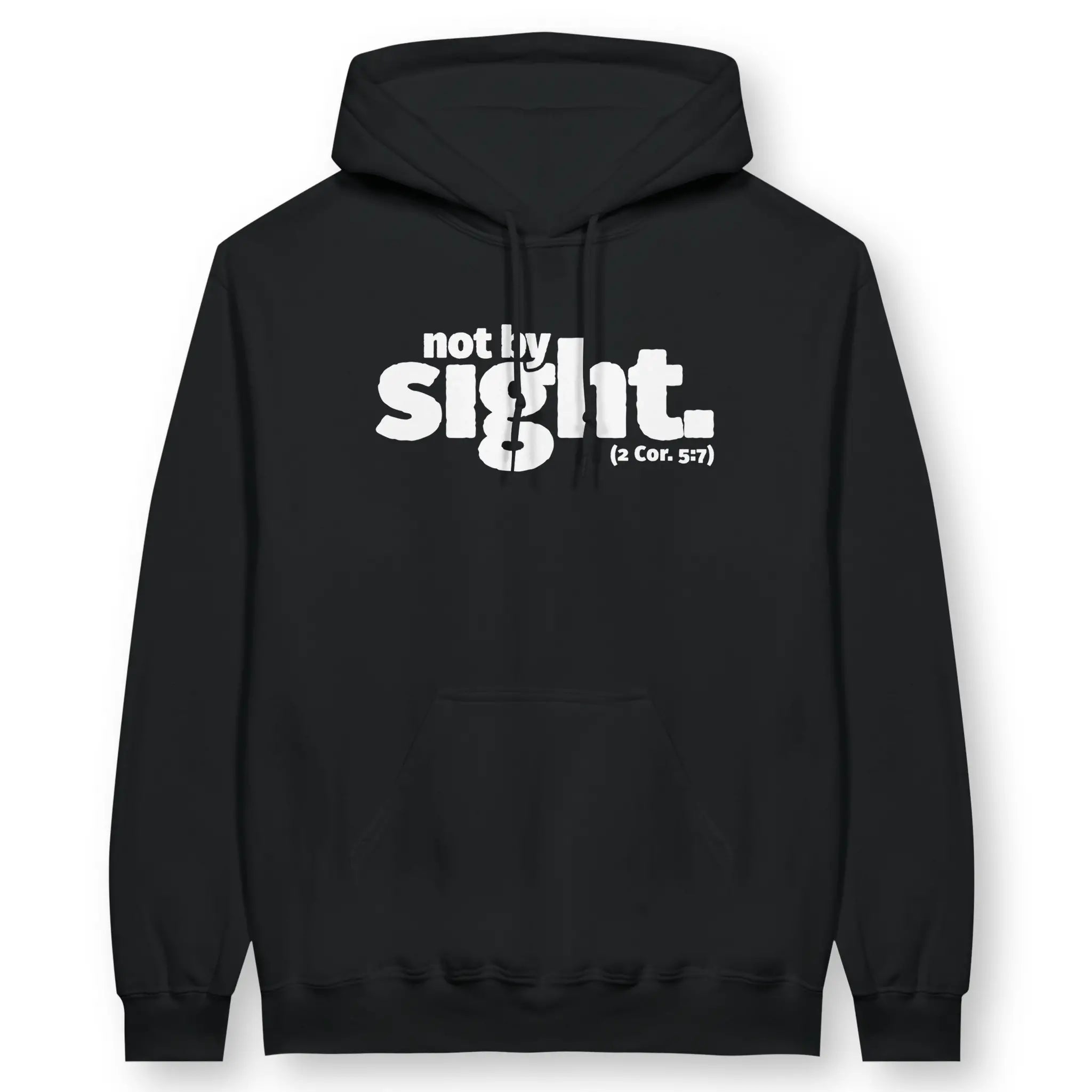 Not by sight (Black) – Unisex Christian Hoodie designed by 3rd Day Christian Clothing.