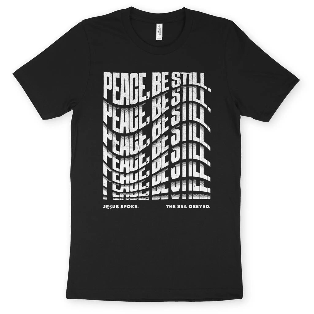 Peace, Be Still. (Wavy) – Unisex Christian T-Shirt