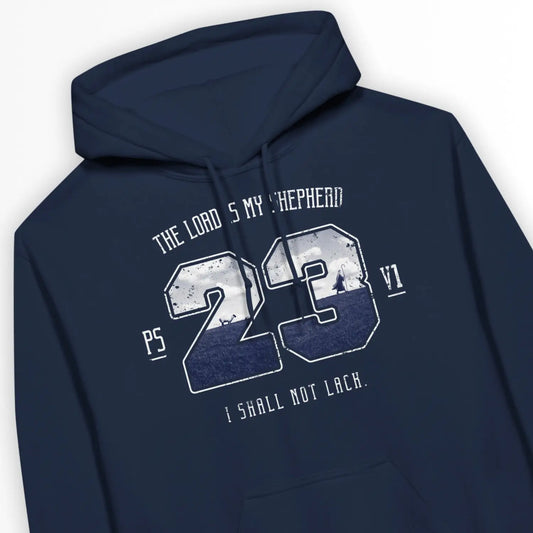 Psalm 23v1 (Photographic) | Premium Unisex Christian Hoodie designed by 3rd Day Christian Clothing.