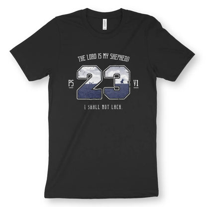 Psalm 23v1 (Photographic) | Premium Unisex Christian T-Shirt