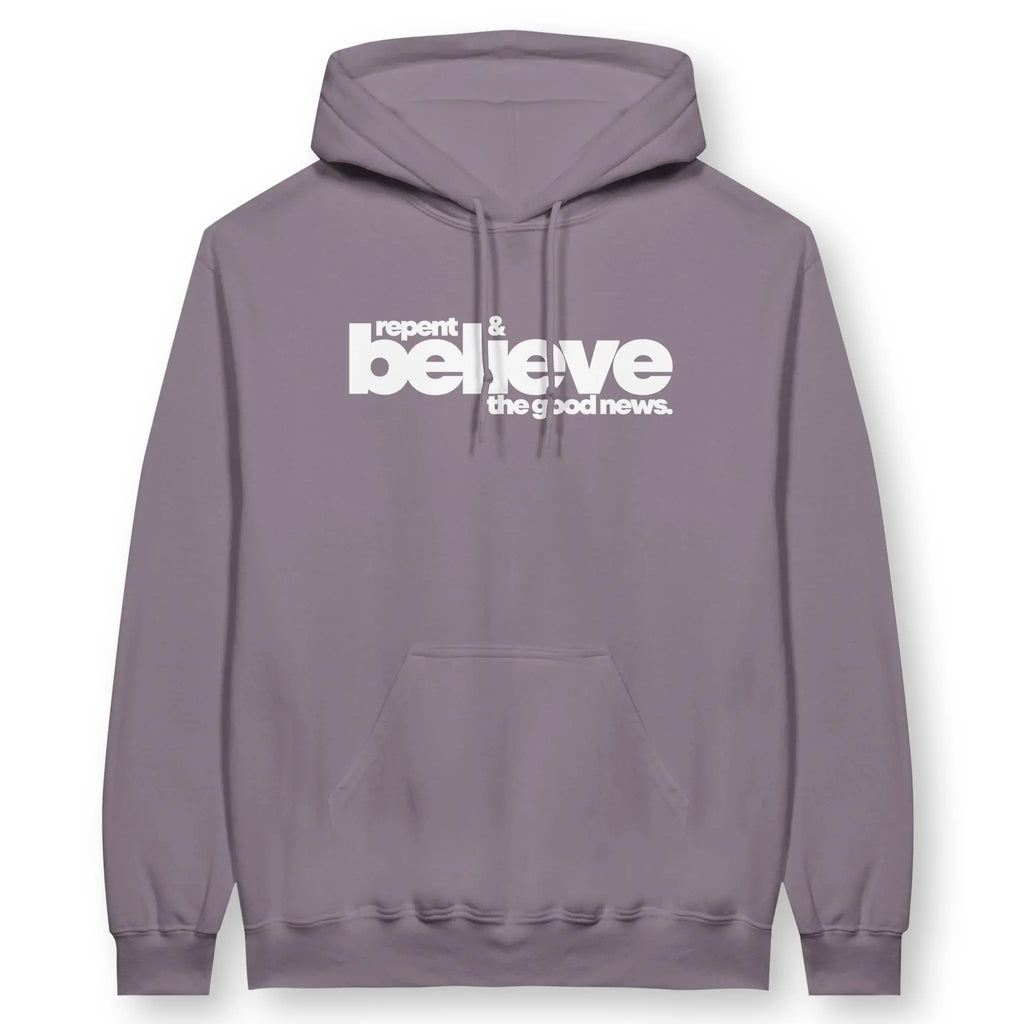 repent & believe – Unisex Christian Hoodie designed by 3rd Day Christian Clothing.