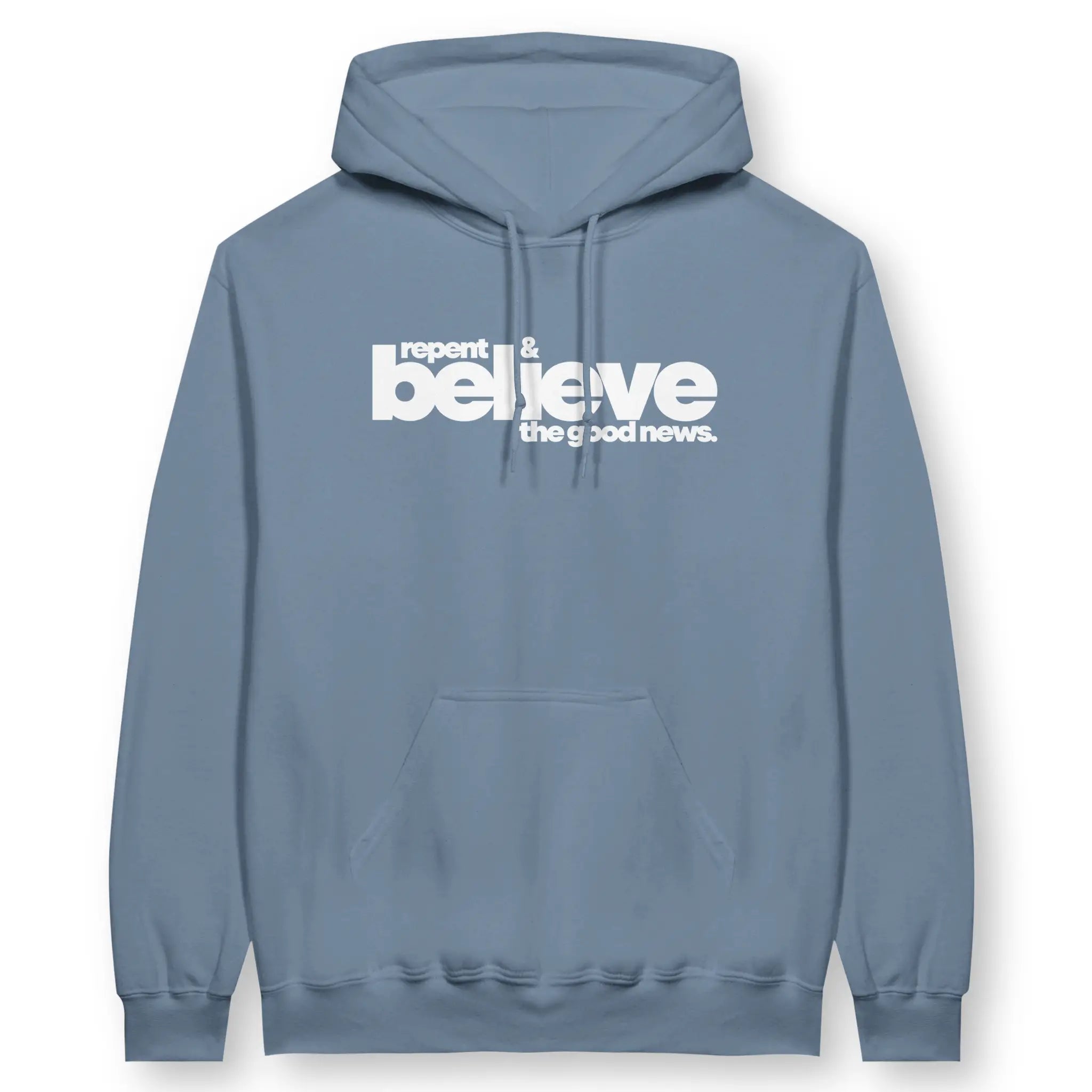 repent & believe – Unisex Christian Hoodie designed by 3rd Day Christian Clothing.