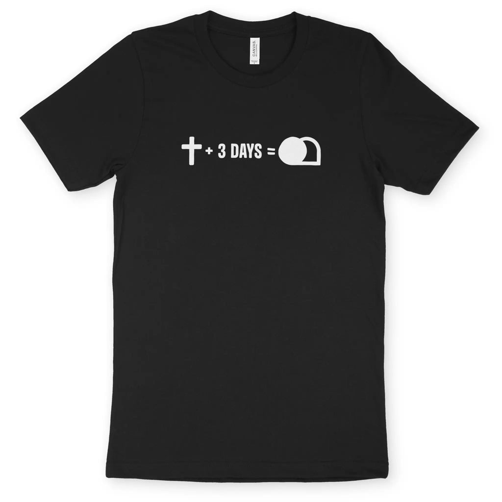 Resurrection Equation – Unisex Christian T-Shirt designed by 3rd Day Christian Clothing.