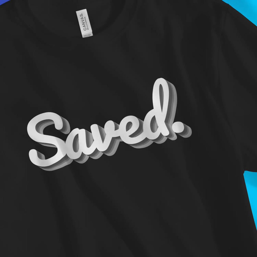 Saved. (3D) 2.0 – Unisex Christian T-Shirt designed by 3rd Day Christian Clothing.