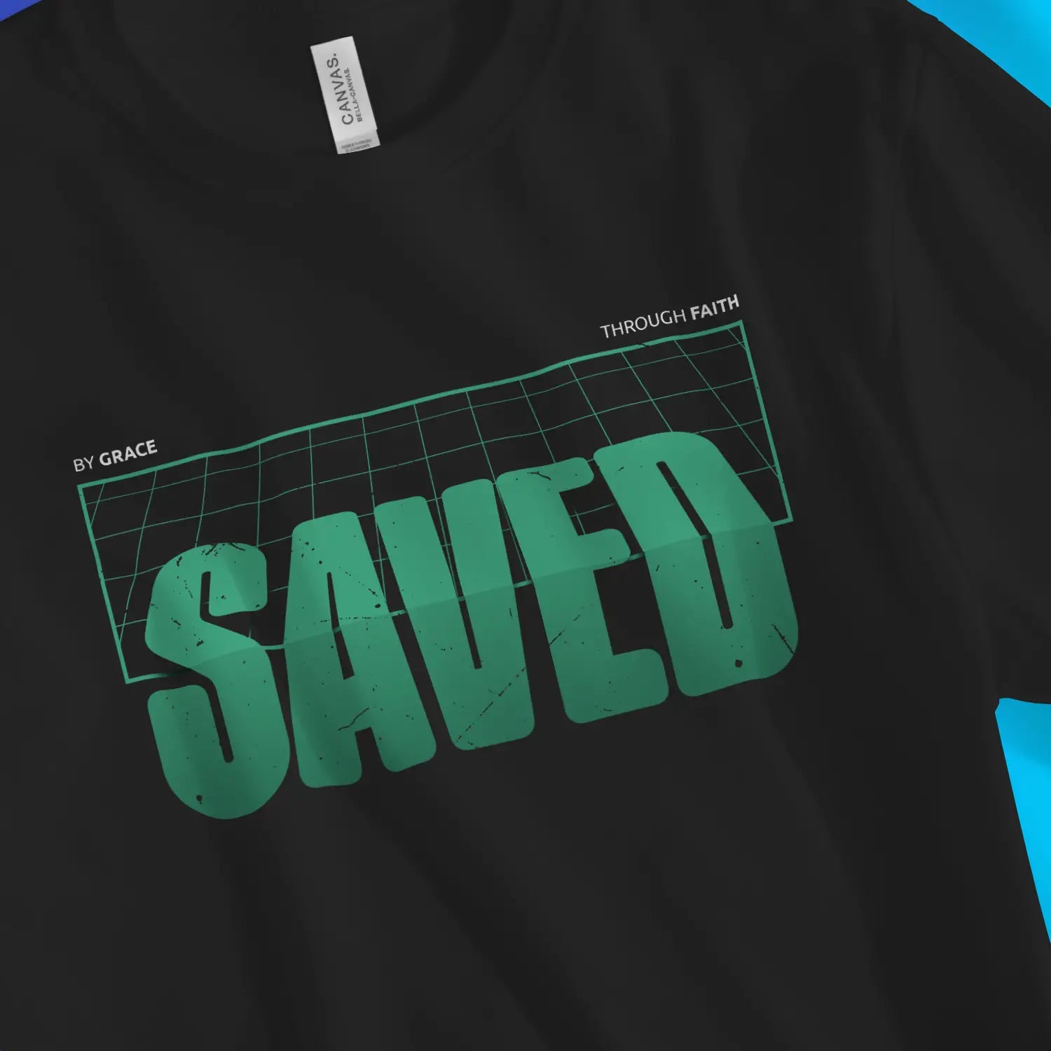 Saved (3D Corner) | Premium Unisex Christian T-Shirt designed by 3rd Day Christian Clothing.