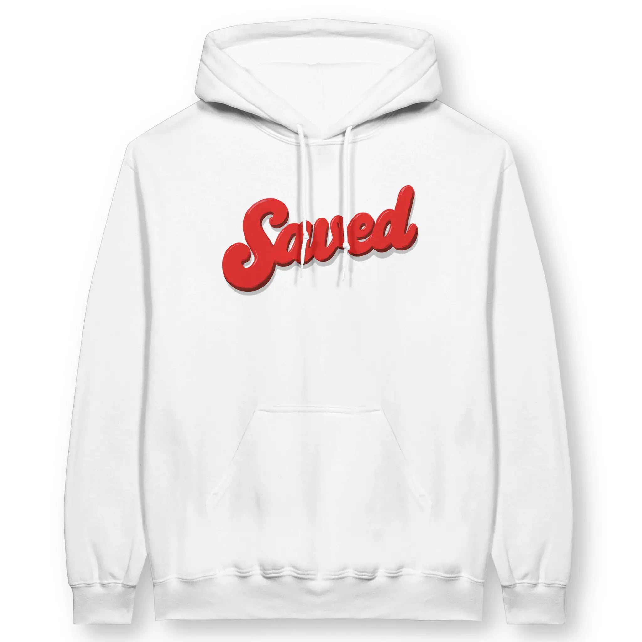 Saved (3D Script, 2nd Edition) – Unisex Christian Hoodie designed by 3rd Day Christian Clothing.